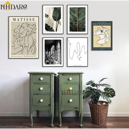 Canvas Print Painting Poster Wall Picture Art Matisse Abstract Green Natural Leaves Combination Style Home Decor for Living Room