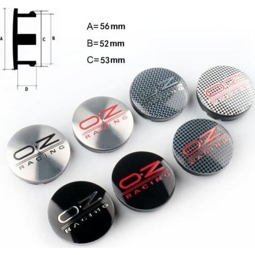 4PCS/lot 7 COLORS 56MM 60MM OZ Racing Car Wheel Center Hub Caps Badge Emblem Sticker Decal Wheel Dust-proof Covers Badge Logo