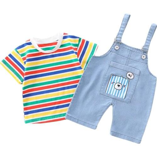 Children Cotton Clothing Sets Summer Baby Boys Girls Clothes Kids Cartoon T-Shirts Shorts 2Pcs/setsFashion Toddler Tracksuits