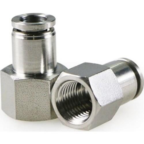 PCF pneumatic connector 304 stainless steel 1/8 1/4 3/8 1/2 BSP internal thread pneumatic quick connector hose air tube