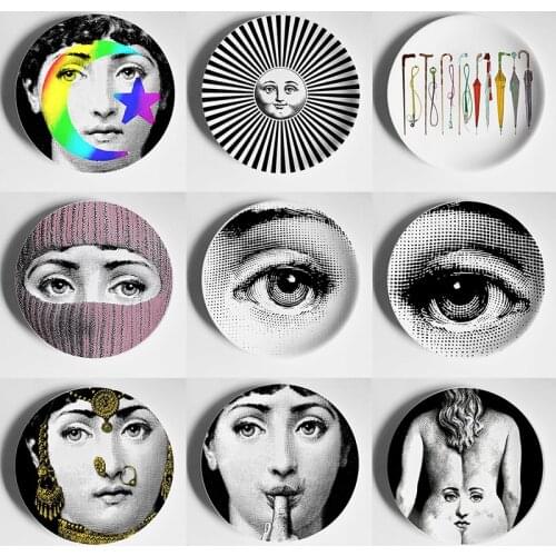 Fashion Nordic 8/10" Vintage Plates Home Studio Hotel Bar Decorative Background Wall Hanging Art Crafts Desktop Dishes Ornament