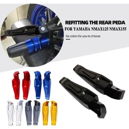 Motorcycle Aluminum Rear Passenger Foot Pegs Pedals Footrests For Yamaha N-MAX 155 125 NMAX155 NMAX155 NMAX 155 125