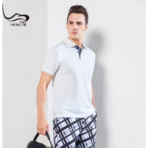 EAGEGOF Male Golf Tshirt Short sleeve Unti-UV Man sportswear Soft regular fit golf apparel