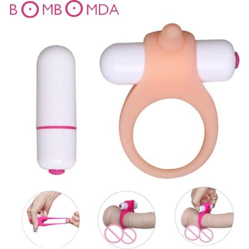 Male Silicone Penis Ring Vibrators Cock Ring Toy Delay Premature Ejaculation Clitoris Stimulator Adult Products Sex Toys For Men