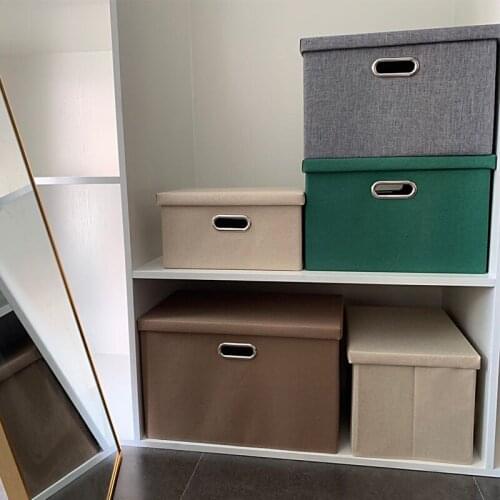 Pure color cloth folding Students book store content box sundry receive clothes basket storage storage box snack container