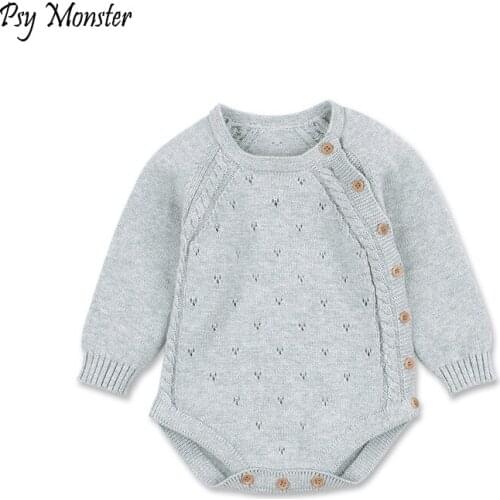 Baby boys girls solid color knitted Bodysuits Toddler Newborn Baby Jumpsuit Infants Overall Baby Christmas Cotton Clothes