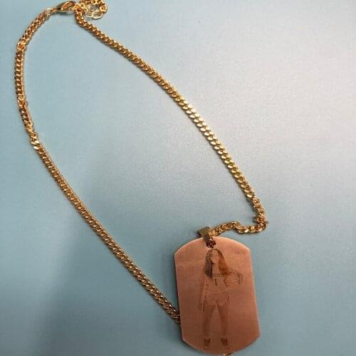 Custom Family Photo Necklace Stainless Steel Picture Necklaces Children Drawing Necklace With Name For Kids Chain Family Gifts