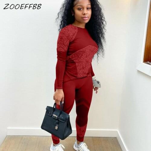 ZOOEFFBB Aesthetic Women Tracksuit 2 Piece Set Winter Clothing Long Sleeve Top and Pants Sweat Suits Loung Wear Matching Sets