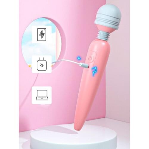 USB Rechargeable Vibrator 10 Speed Powerful Waterproof Wireless AV Wand big Head Ball Clitoris Stimulation Sex Toy For Women