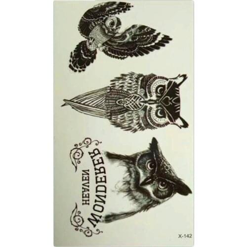 Waterproof Temporary 3d Tattoo Sticker Body Art Fake Owl Tattoo Cool Stuff Funny Things For Girl Women Men