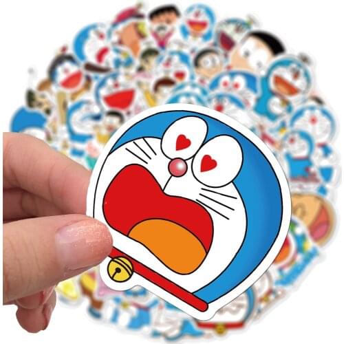 50pcs Japanese Anime Stickers Doraemon Nobita Nobi Shizuka DIY Diary Scrapbook Stickers Planner Laptop Luggage Phone Car Sticker