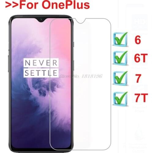 Tempered Glass For Oneplus 7 7T 6T 1+7 1+6 One Plus 7 Oneplus7 6 T 7T Screen Protector HD Toughened Glass Cover Film on 7T