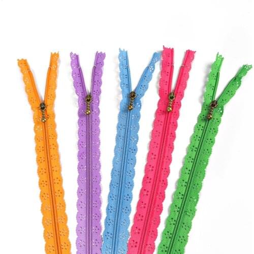 35cm Random Color 10pcs/lot Zippers Lace DIY Nylon Coil Finish Zipper for Sewing Wedding Dress Clothes