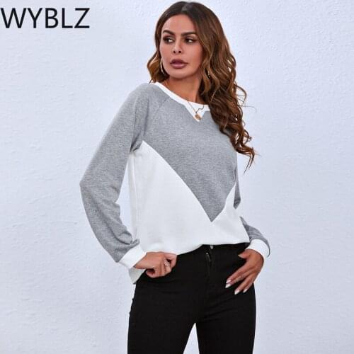 WYBLZ Long Sleeve Women Blouse Harajuku Loose Tops Shirt Autumn White Ladies for Female Top Shirt O Neck Spring Fall Fashion New