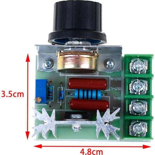 1pc 2000W Speed Controller Adjustable Scr Motor Speed Regulator Governor 4.8cm x 5.5cm x 2.7cm