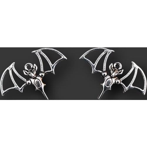 10pcs Silver Plated Metal Openwork Bat Elf Charm Halloween Necklace Bracelet DIY Metal Jewelry Alloy Pendants 32*20mm A1548