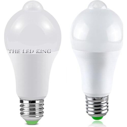 110-220V E27 LED Lamp PIR Motion Sensor Bulb Home Outdoor Indoor WC Toilet Bathroom Stairs Garden Lighting Warm White Wall Light