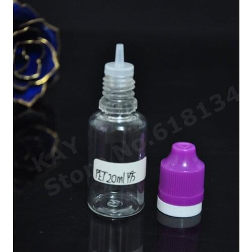 1500pcs High quality PET empty dropper bottle 20ml with child resistant and tamper evident cap