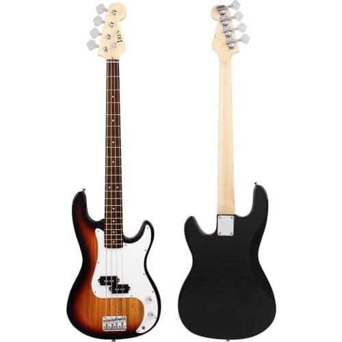 21 Frets 4 String Electric Bass Guitar Sunset Color Basswood Bass Guitar Stringed Instrument With Connection Cable Wrenches