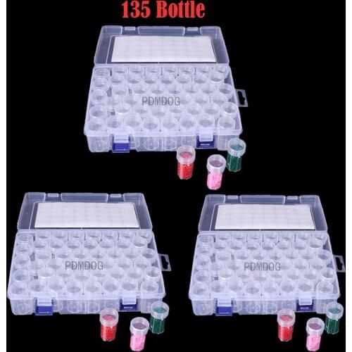 45/60 Bottle Bead Storage Containers Sticker Transparent Embroidery Organizer Diamond Painting Accessories Plastic Organizer Box