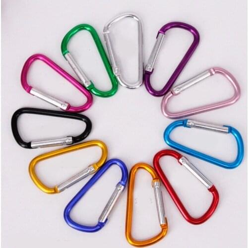 5# Multicolor Aluminum Spring Carabiner Snap Clip Hook Hanger Keychain Hiking Camping Water Bottle Backpack Bag Parts Wh