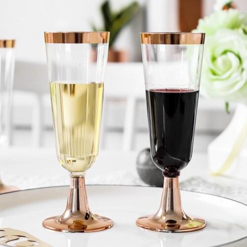 5 OZ 160ml Disposable Plastic Cups Champagne Cup Mermaid Party Birthday Party Decorations Adult Rose Gold 30pcs/lot DEC541