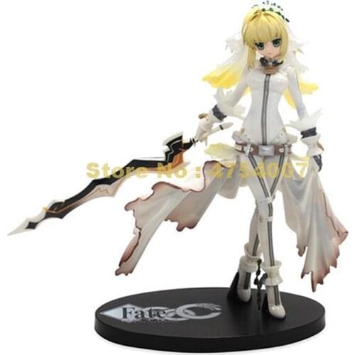 Anime fate/ extra stay night saber wedding dress ccc pvc action figure collection model dolls 20cm Toy