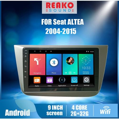 REAKOSOUND 2 Din android with Frame For Seat Altea 2004-2015 Toledo 2004-2009 9" Car Radio Multimedia Player GPS Navigation
