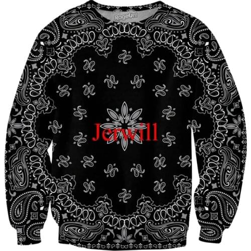 Bandana Crewneck Sweatshirt 3D Print Long Sleeve Fashion Casual Oversized Hoodie Hip Hop Streetwear Pullover