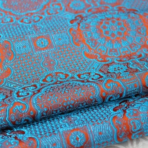 CF57 1 Yard Floral Brocade Jacquard Fabric For Traditional Chinese Wedding Cheongsam Qipao Fabric Silk DIY Handbag Material