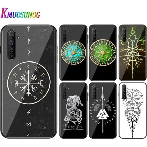 For OPPO A5 A9 2020 F7 Phone Cover Viking Vegvisir Odin Nordic for OPPO Reno 2 Z 2Z 2F 3 4 Pro 5G Bright Black Phone Case