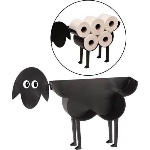 Sheep Toilet Paper Holder Free Standing Wall Mount Toilet Tissue Storage Stand