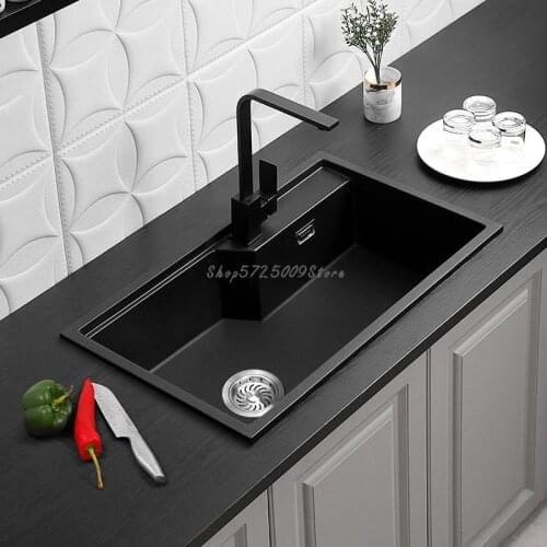 Quartz Stone Sink Single-bath Kitchen Sink Sink Large Thick Under-counter Handmade Single Basin