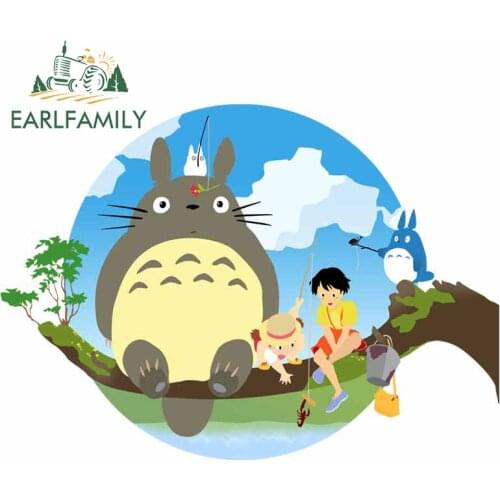 EARLFAMILY 13cm x 9.3cm For Totoro Windshield Car Stickers Vinyl Car Wrap Decal Repair Sticker Waterproof Windows Decoration