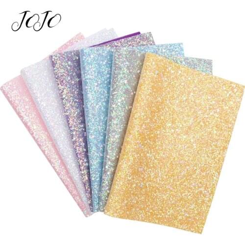 JOJO BOWS 22*30cm Sparkly Chunky Glitter Fabric For Craft Solid Pearl Harbor Sheet For Needlework Party Home Textile Decoration