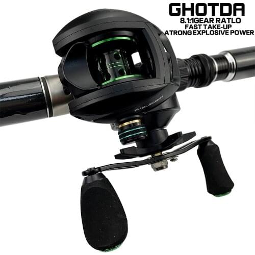 Baitcasting Reel High Speed 8:1:1 Gear Ratio 17+1BB Freshwater Saltwater Magnetic Brake System Ultralight Fishing Reel