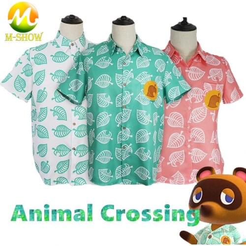 Hot Game Animal Crossing Cosplay Costume Tom Nook Shirt Short Sleeve Shirt Tees Printed Summer Tops for Adult and Kids