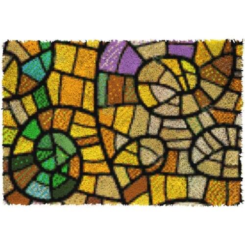 Latch Hook Kits lattice Chunky Yarn Embroidery Crocheting Tapestry Kits Needlework Arts & Crafts DIY Carpet Rug