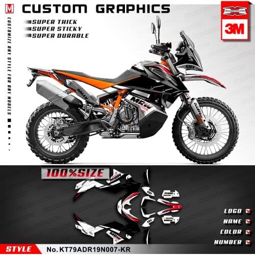 KUNGFU GRAPHICS Racing Stickers Custom Motorcycle Décor for 790 Adventure R ADV 2019 2020, Black and White