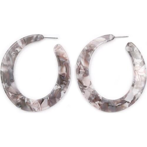 Lucky99 2019 Fashion 3 Colors Hyperbole Big Hoop Earrings For Women Round Marbling Acrylic Earrings Jewelry Wholesale E19051