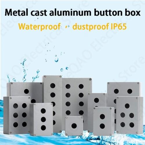 Metal cast aluminum waterproof button box aperture 22 terminal switch box aluminum alloy 123456 hole outdoor junction box