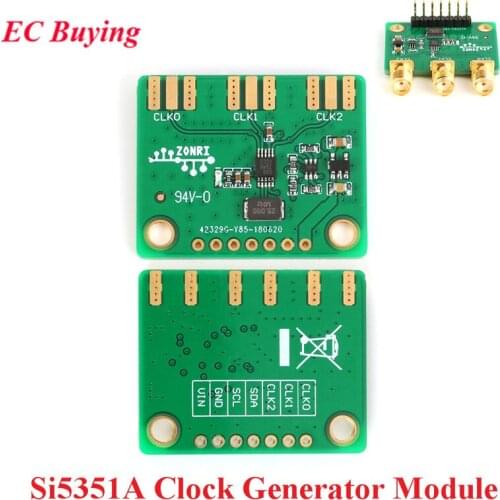 Si5351A STM32 Clock Generator Breakout Board Module 3 Channel Si5351 I2C Signal Generator 8KHz-160MHz For Arduino DC 3.3V 5V