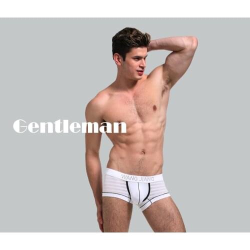WJ Mens Underwear Low-waist Breathable Soft FabricU Convex Breathable Sexy Boxer