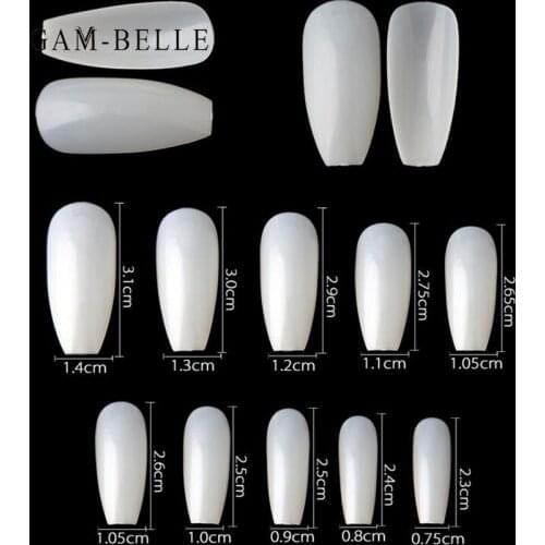 GAM-BELLE 120Pcs/Box Fake Nails Ballerina Natural Transparent Professional French Acrylic Extension Manicure Full False Nail Tip