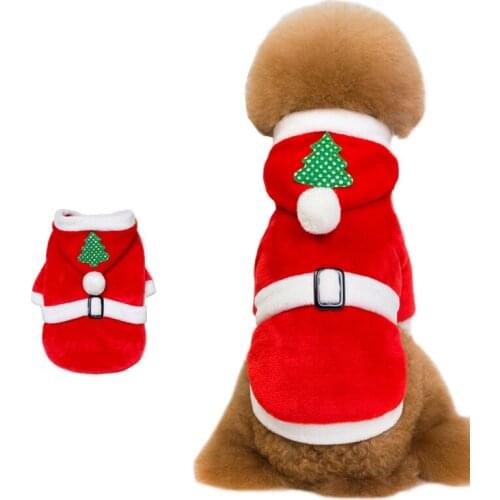 New Pet Christmas Clothing Novel Coral Velvet Dog Christmas Clothing Bipedal Clothing Teddy Dog Clothing