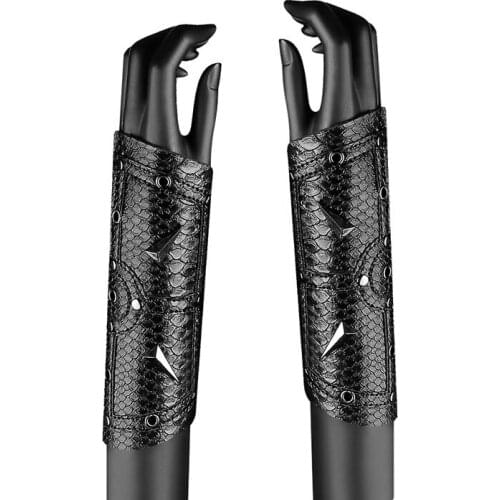 Medieval Punk Gothic Bracer Rivet Archer Gauntlet Unisex Lace Up Arm Armor Halloween Costume Cuff Accessory Props For Men Women