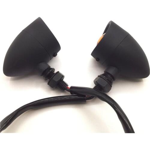 One pair Vintage Turn Signal Light for Harley Chopper Cafe Universal Motorbike Amber Indicator Lights Metal Mark Lamp