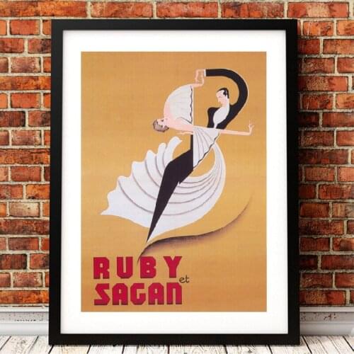 Dance Print Ballroom Dancers Poster Minimalist Art Decor Ruby et Sagan Large Wall Art Canvas Painting Picture Home Decoration