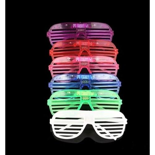 Plastic Shutter Shades Grid LED Glasses Eyewear Halloween Club Party Cosplay Props (Random Color) LED Glasses YH1808