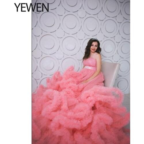 Maternity Dress for Baby Shower Rose Peach Dress Maternity Photography Props Maternity Gown Maxi Dresses for Women Summer 2021